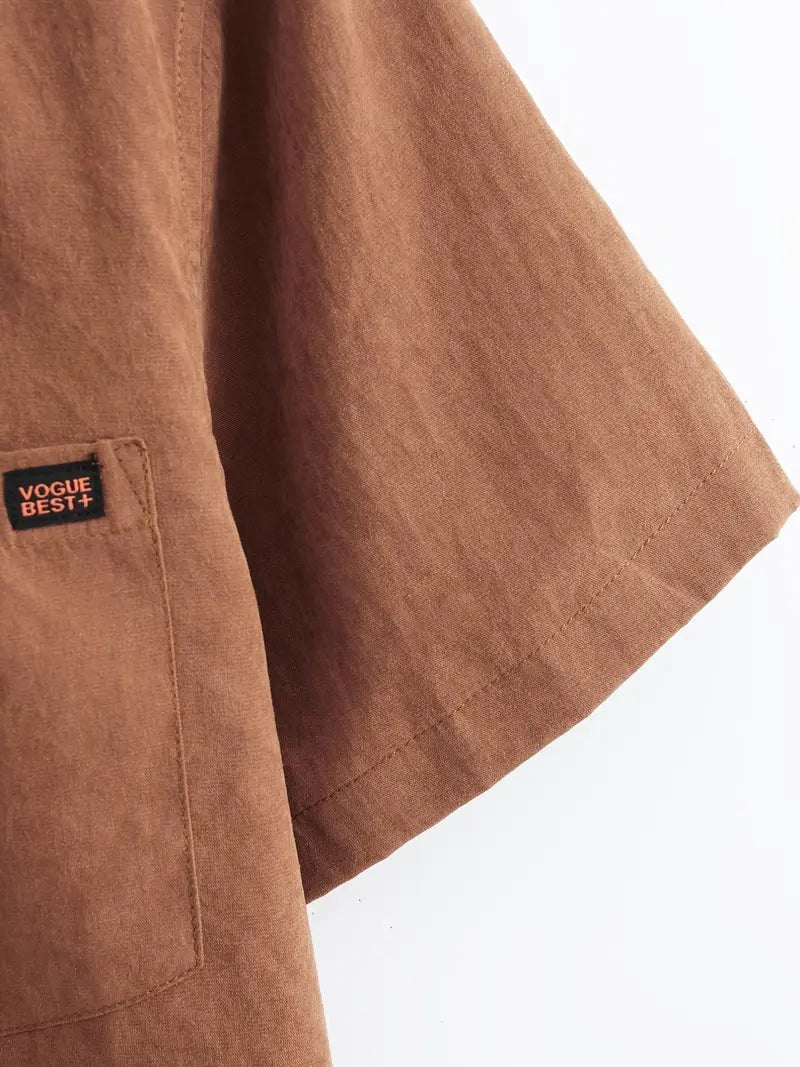 Chemise décontractée en coton à manches courtes