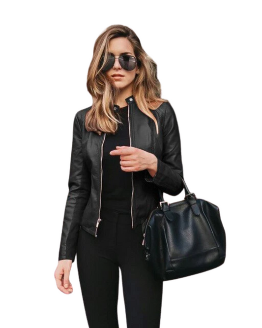 Veste élégante en cuir pour femmes
