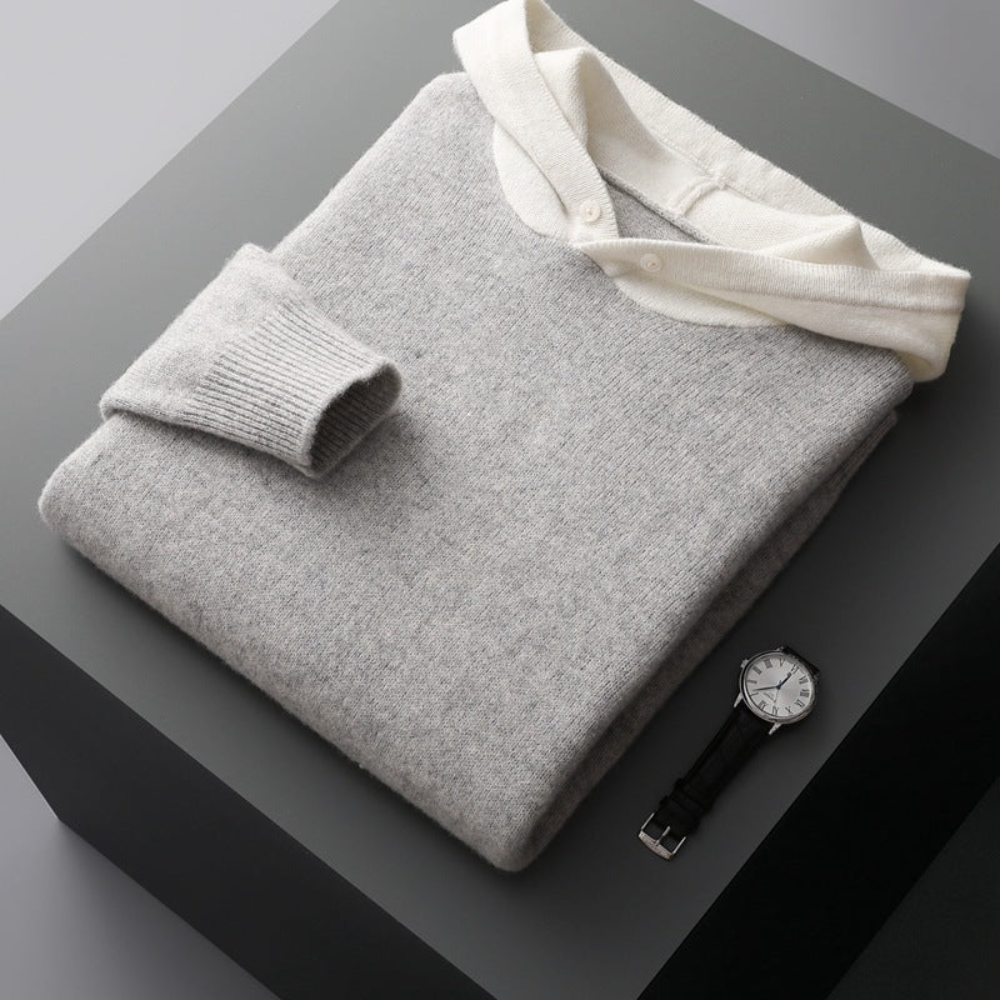 Pull à capuche en laine mérinos Nova