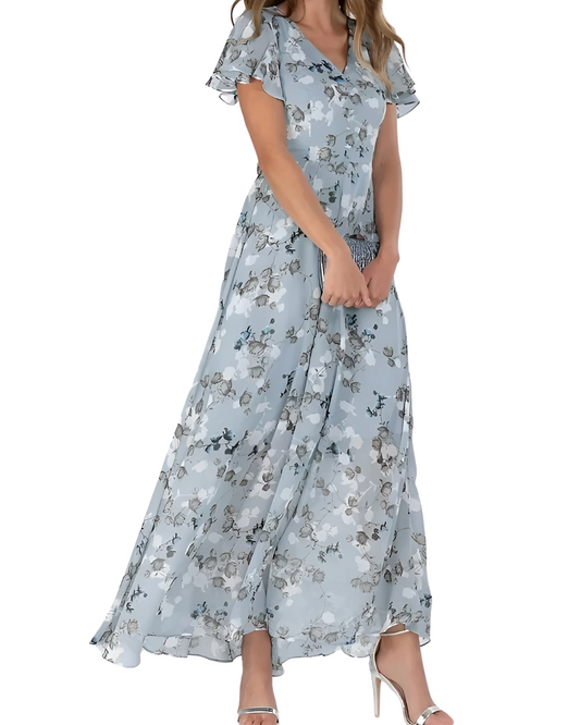 Robe longue élégante à imprimé floral