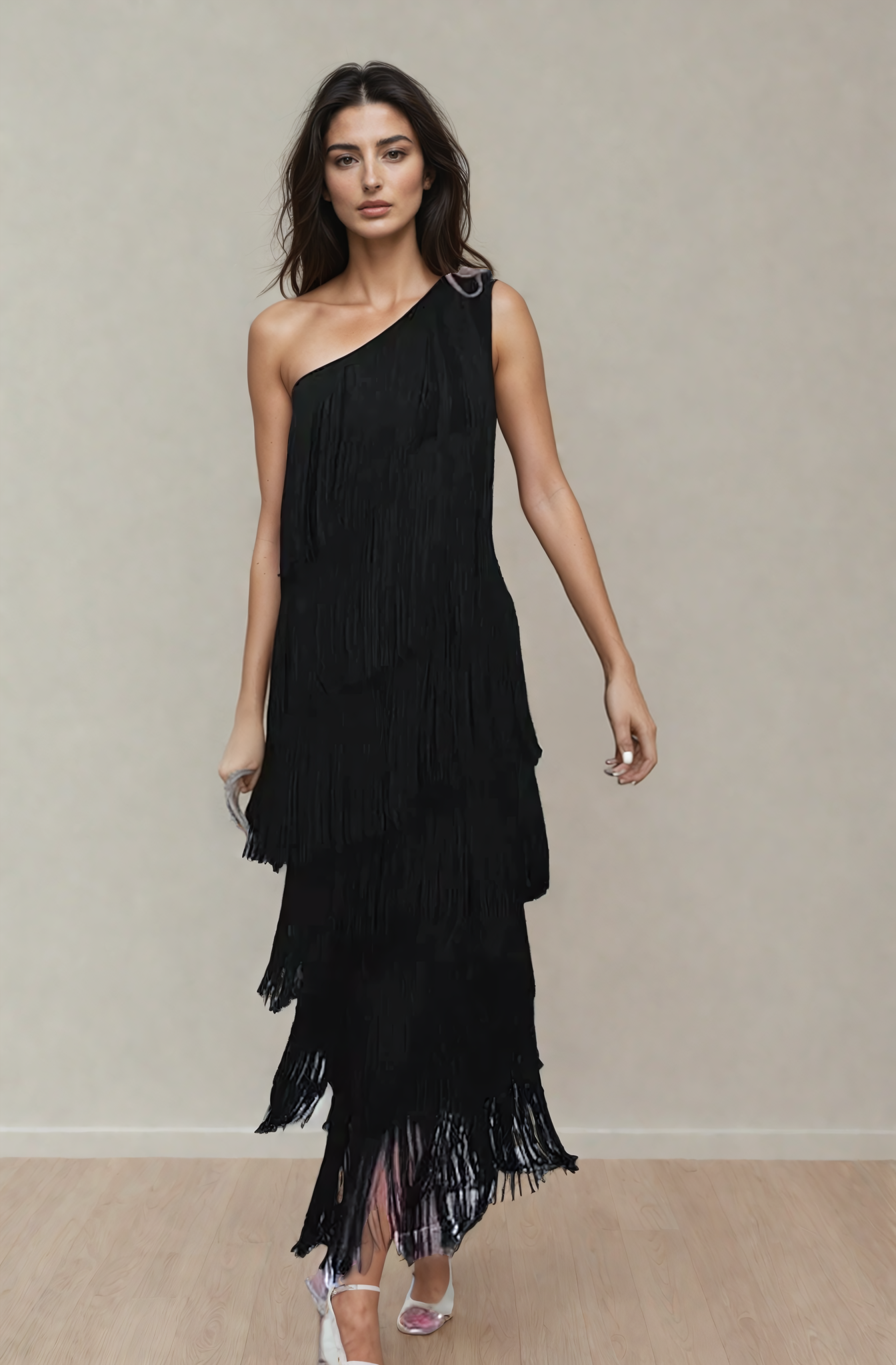 Robe élégante avec franges