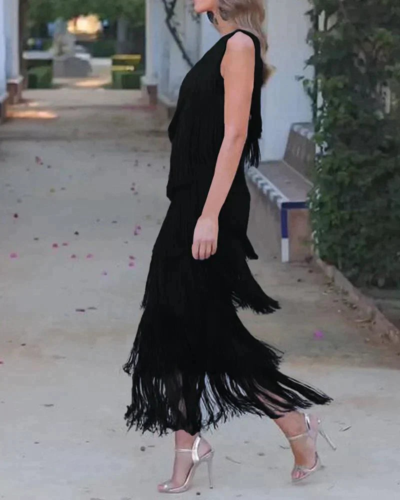 Robe élégante avec franges