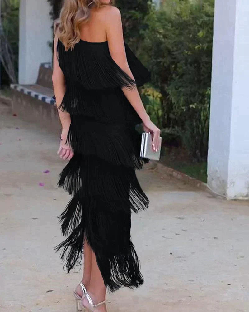 Robe élégante avec franges