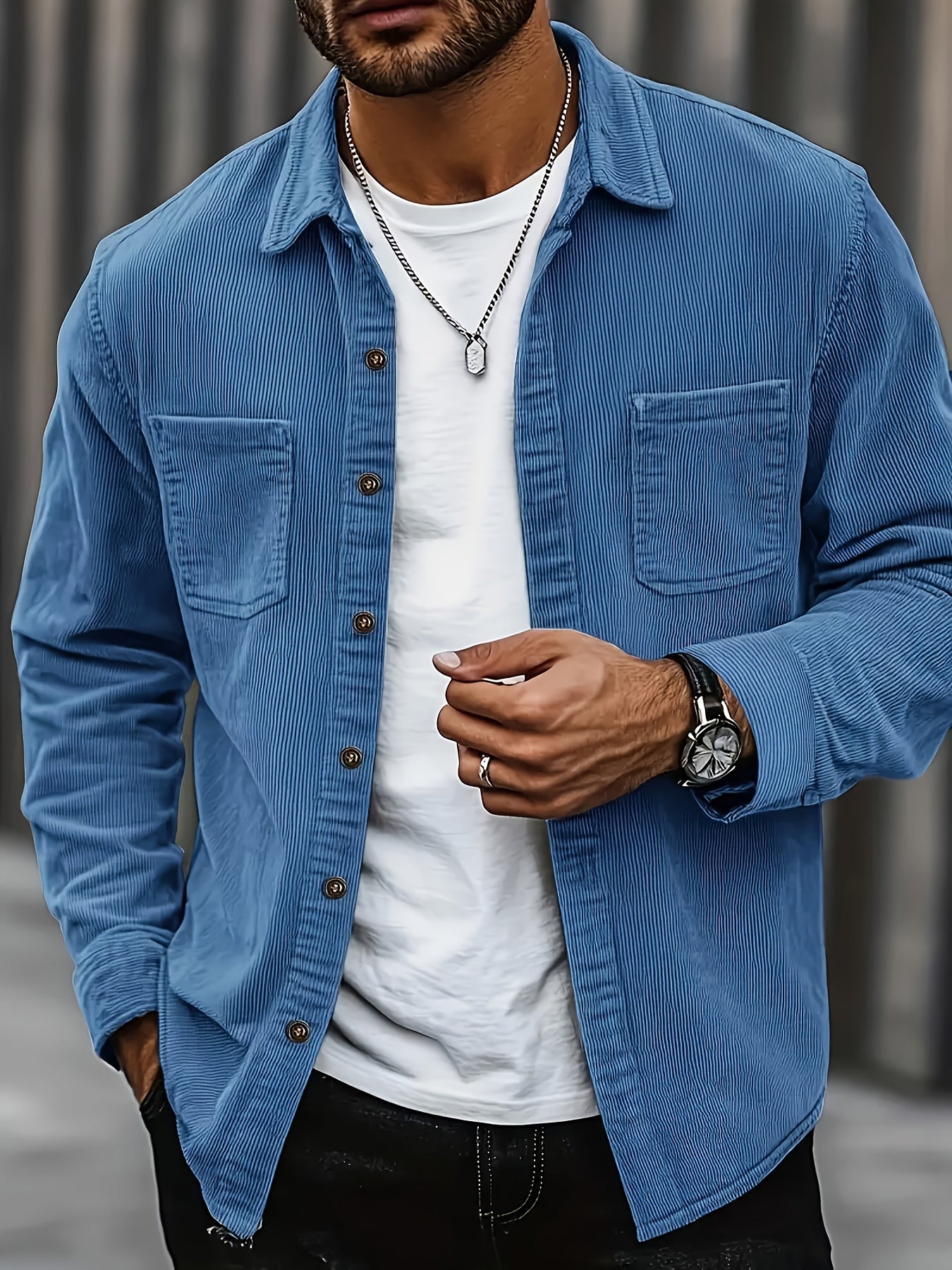 Cardigan décontracté en velours côtelé