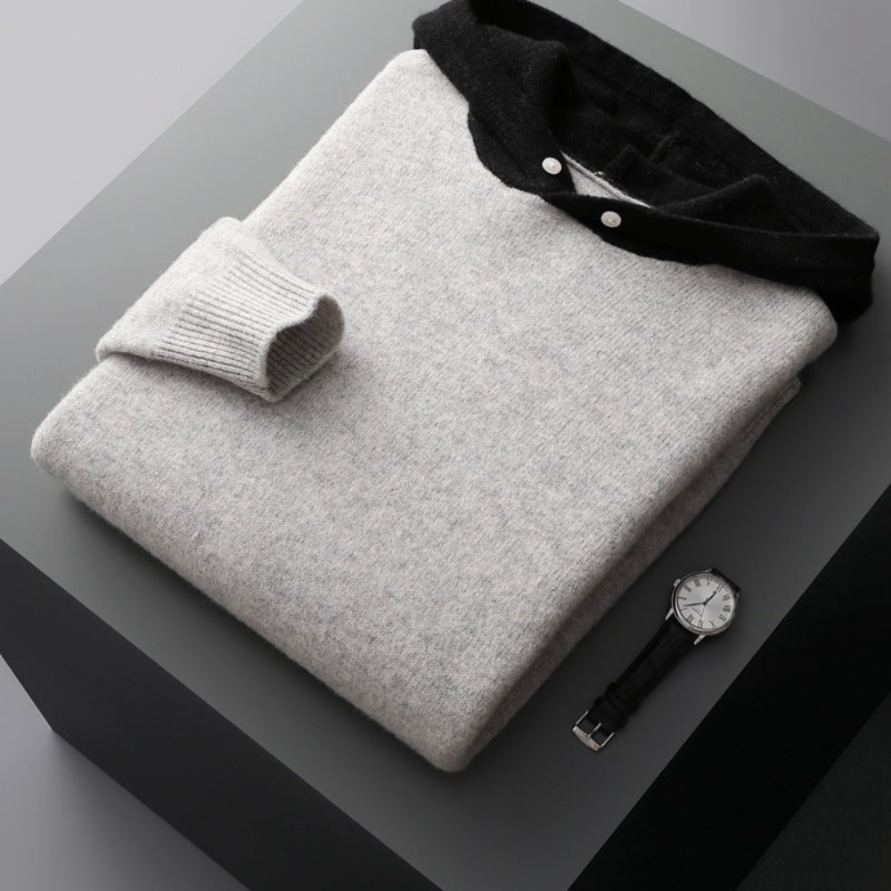 Pull à capuche en laine mérinos Nova