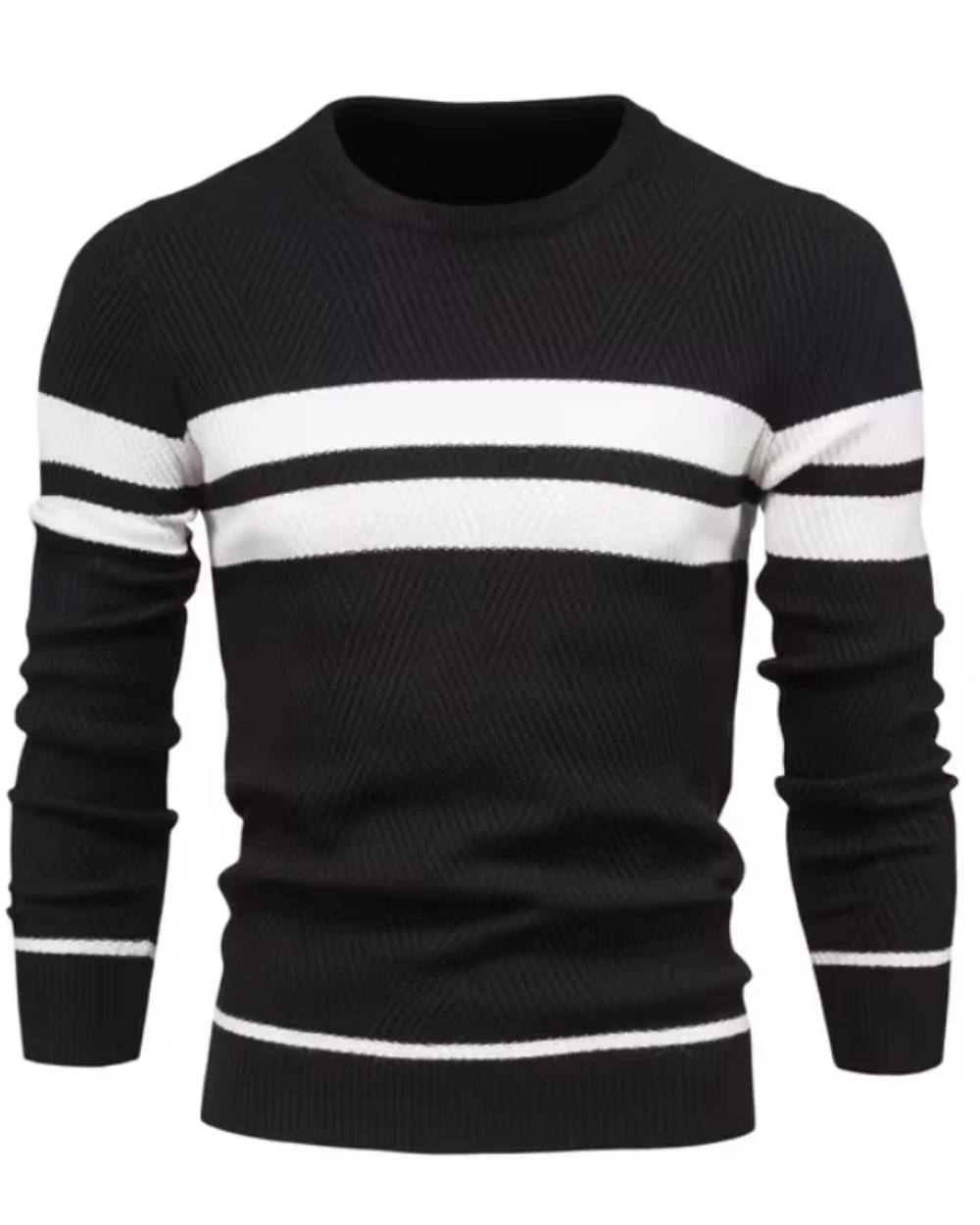 Pull élégant à rayures pour hommes