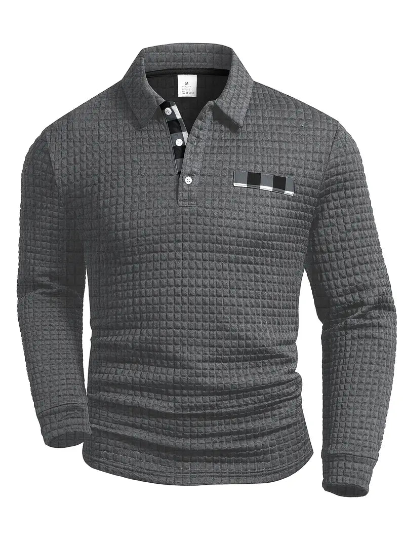 Pull polo côtelé