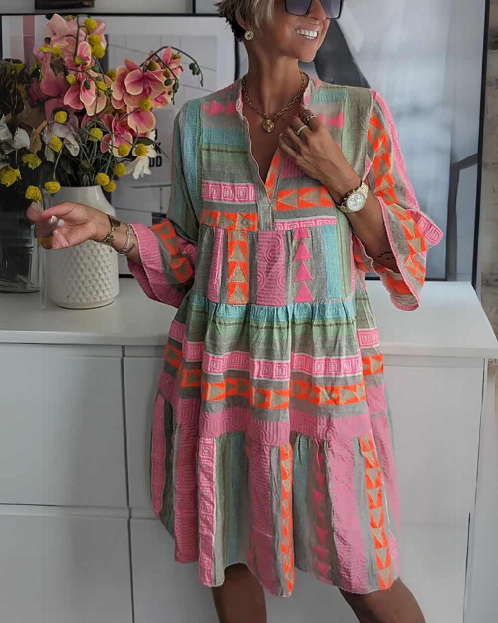 Robe élégante et colorée pour femme