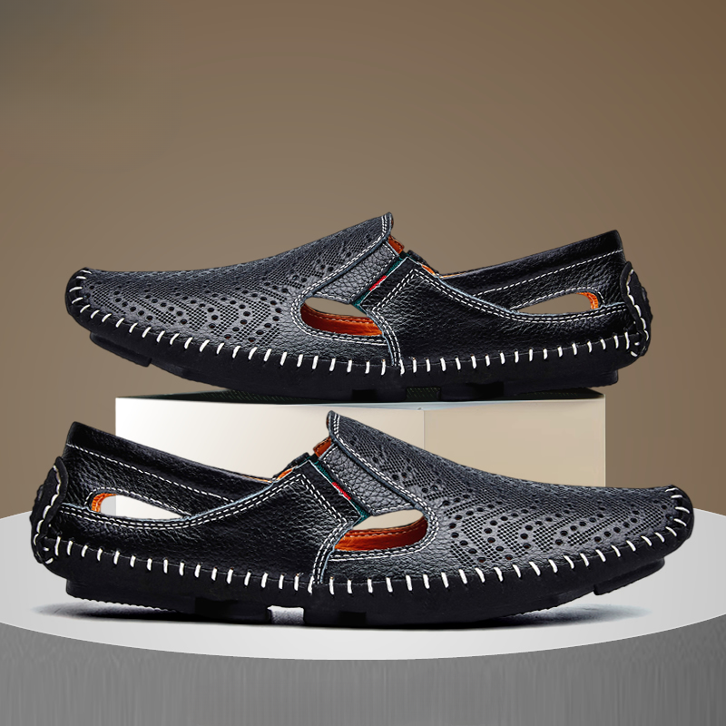 Sandales à lanières en cuir