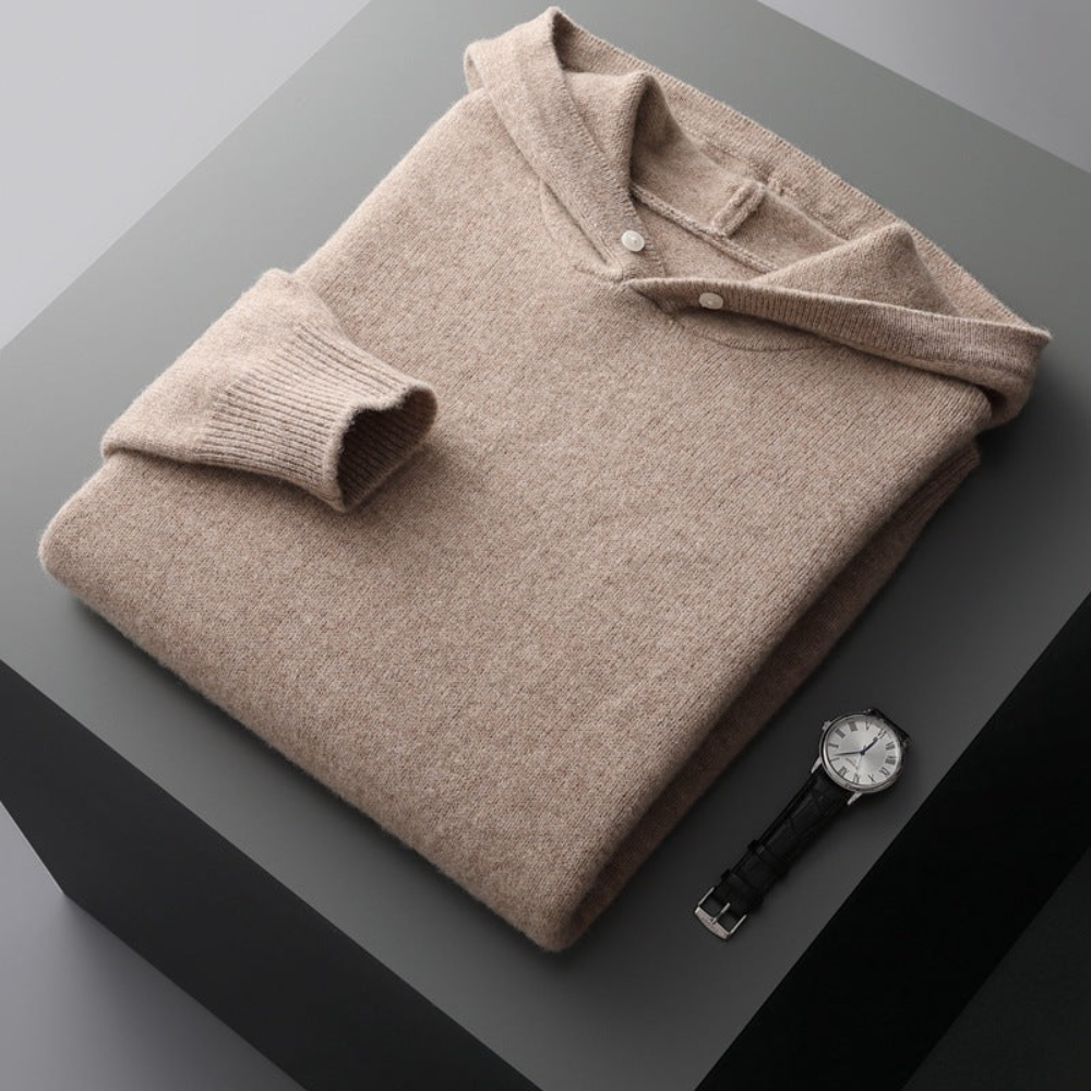 Pull à capuche en laine mérinos Nova