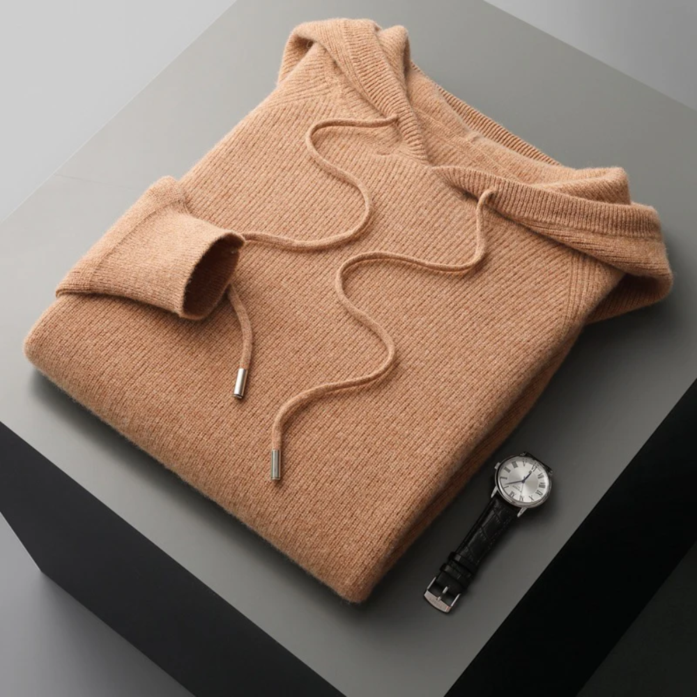 Pull à capuche en laine mérinos Arezzo