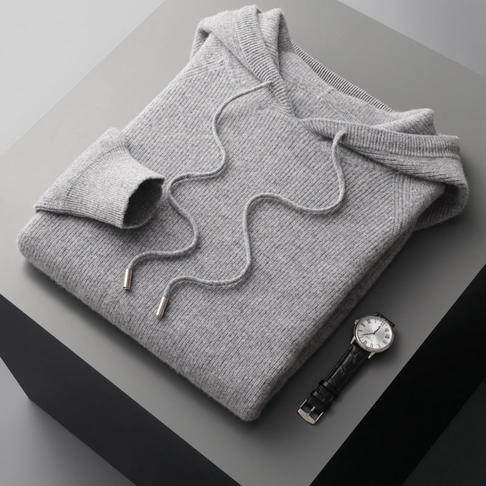 Pull à capuche en laine mérinos Arezzo