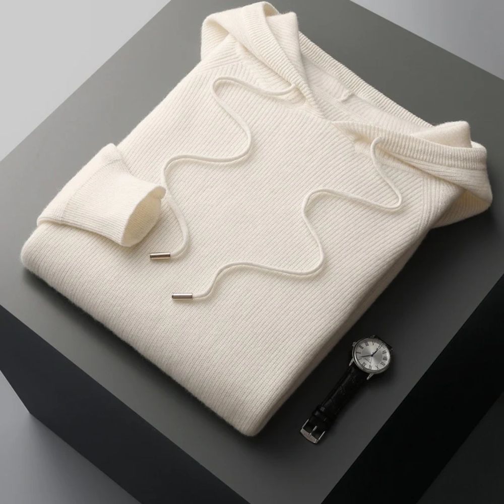 Pull à capuche en laine mérinos Arezzo