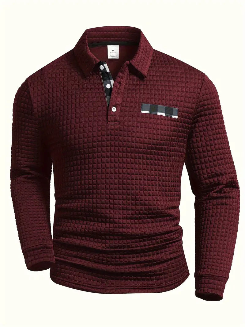 Pull polo côtelé