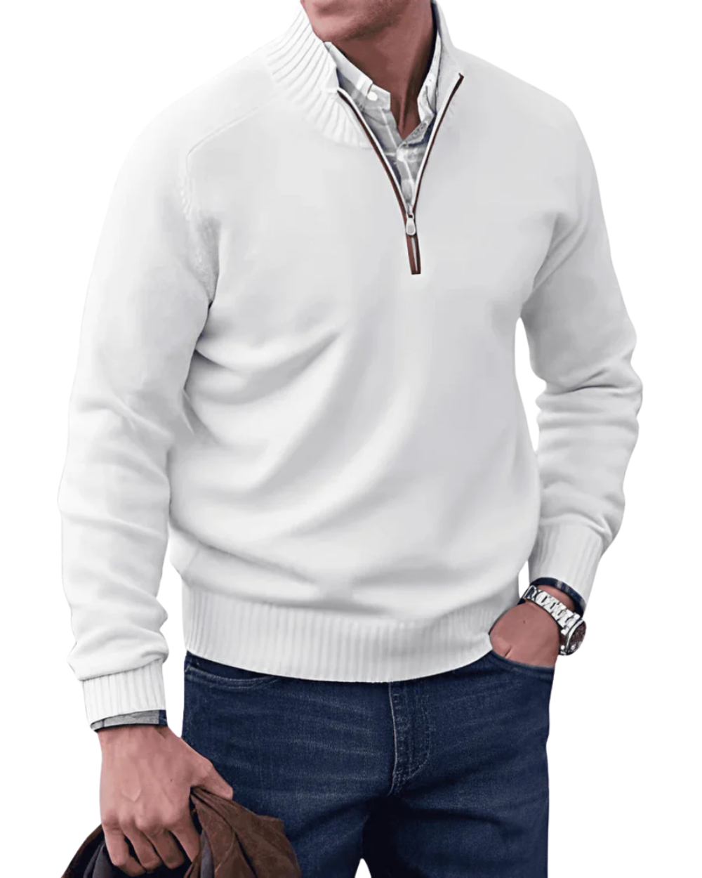 Pull zippé décontracté