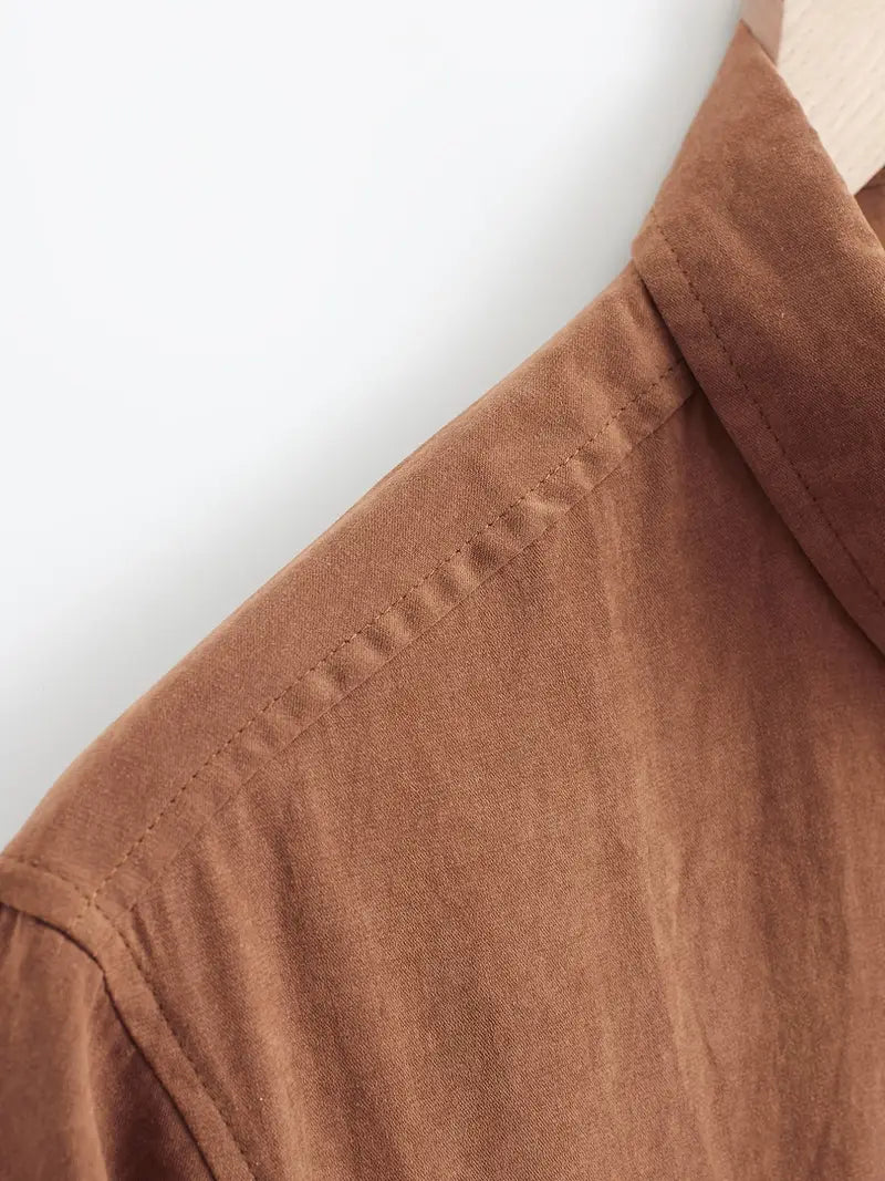 Chemise décontractée en coton à manches courtes