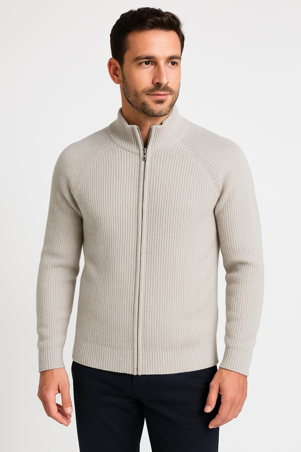 Four Seasons - Cardigan zippé en laine mérinos