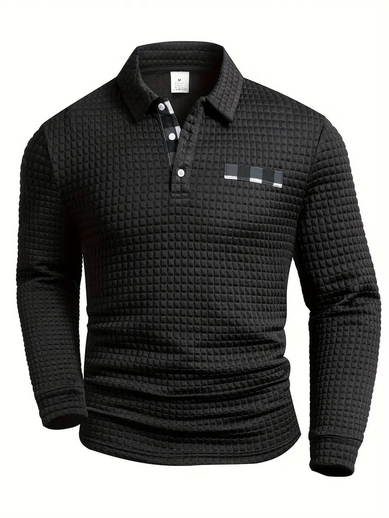 Pull polo côtelé