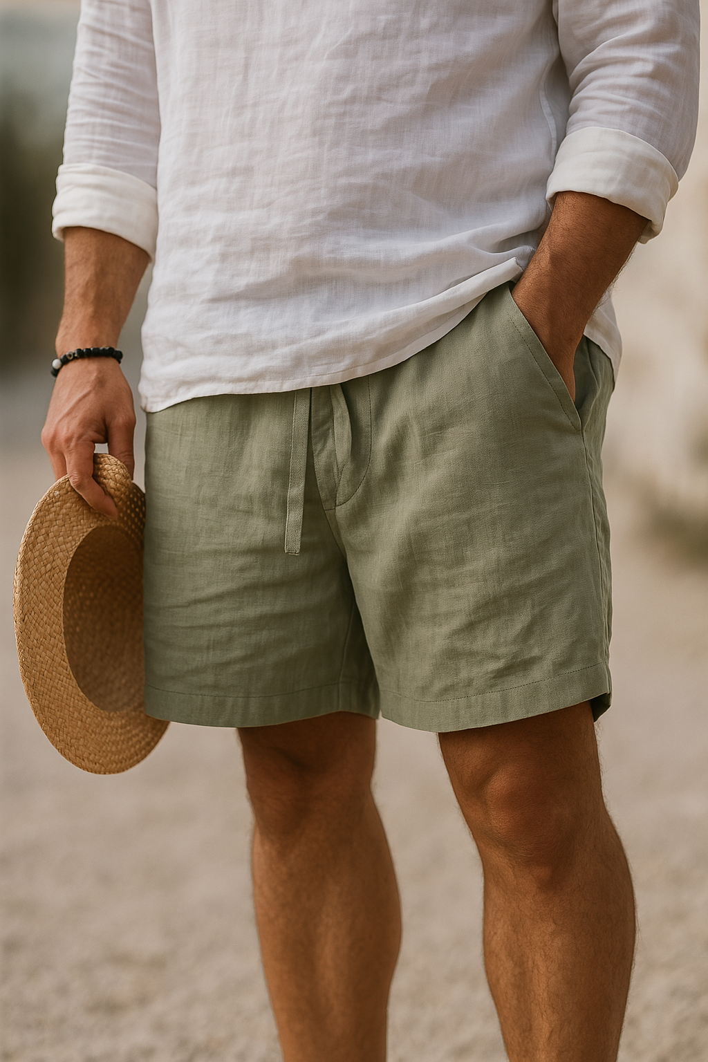 Short en lin élégant