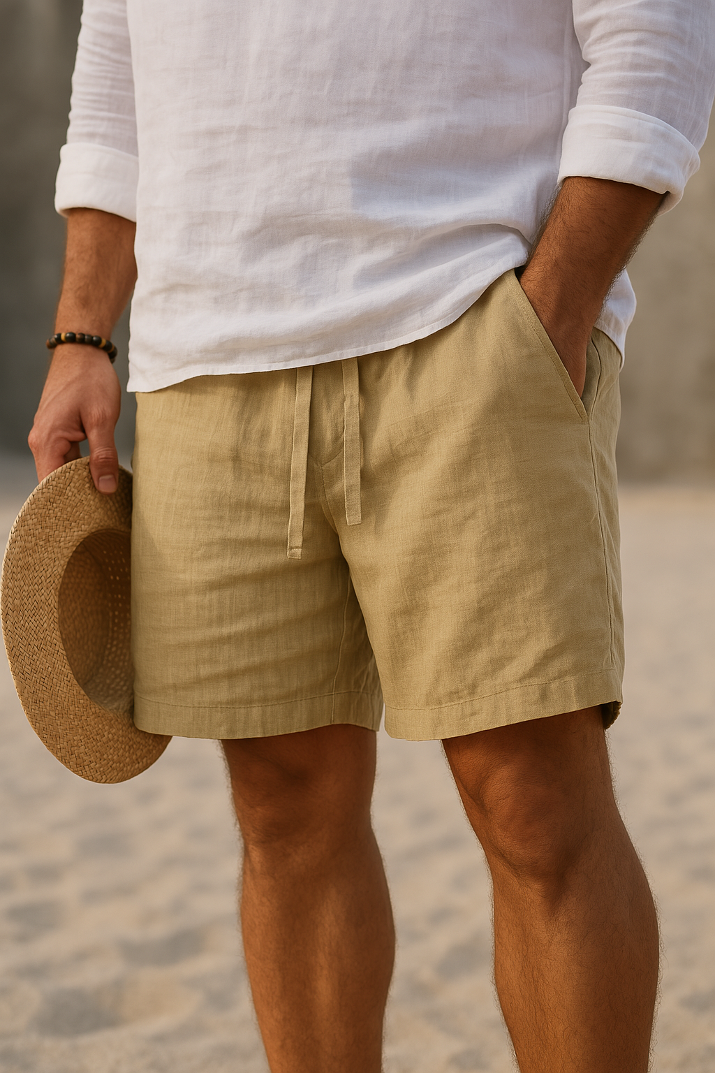 Short en lin élégant
