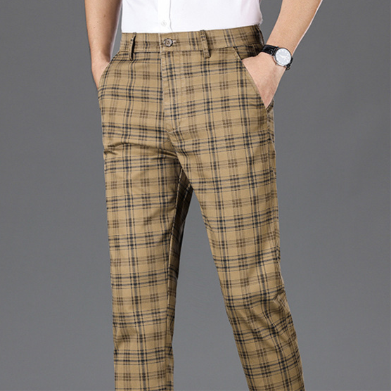 Pantalon d'affaires à carreaux