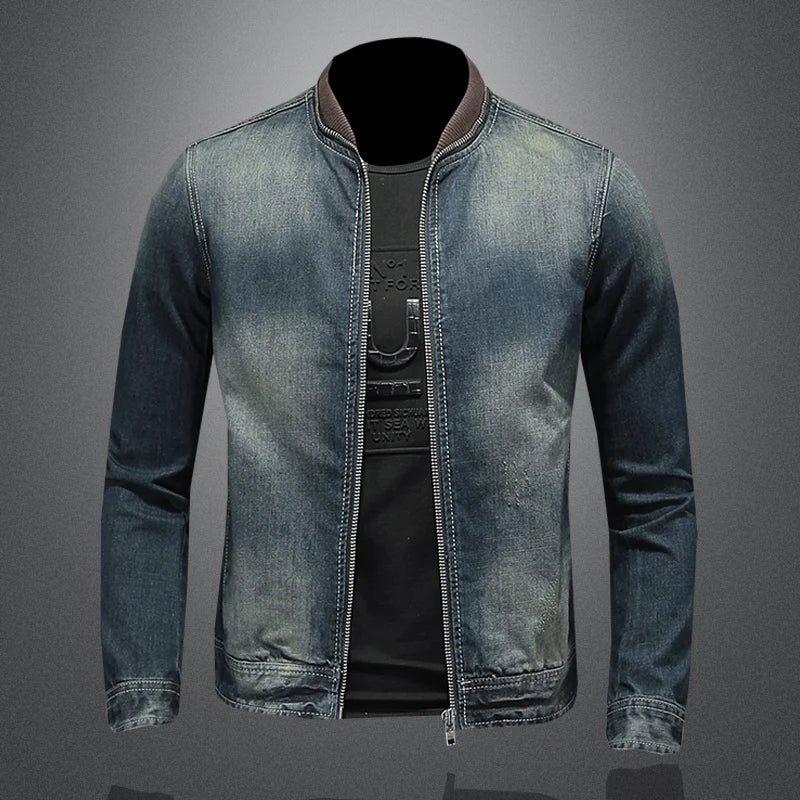 Veste zippée en denim élégante