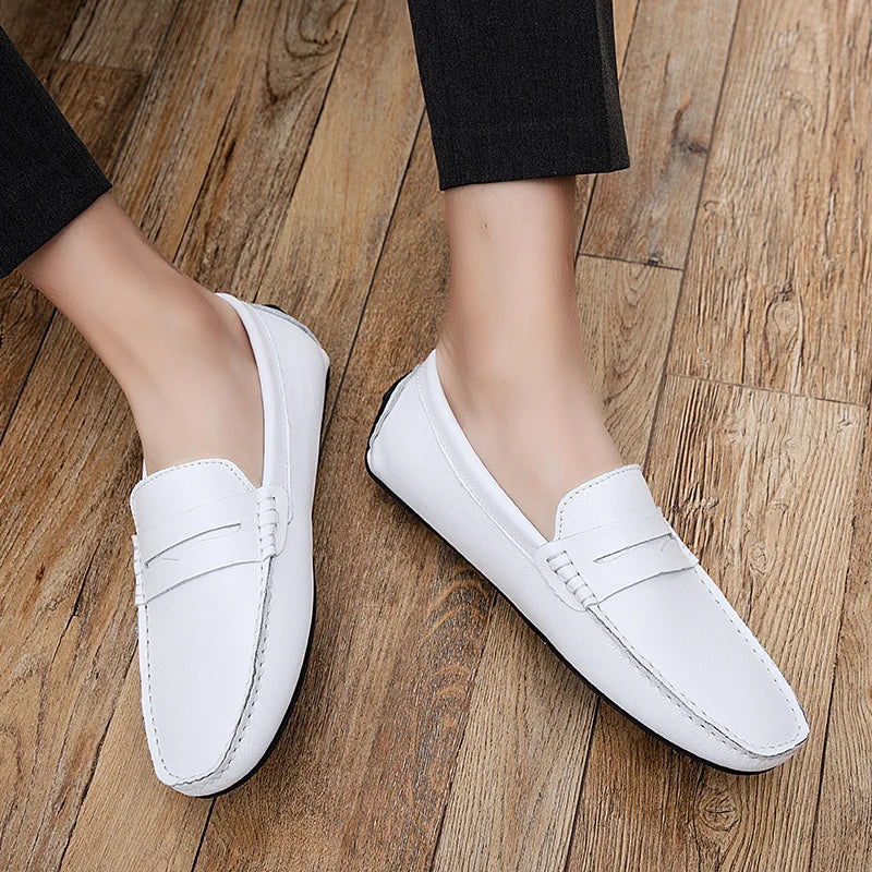 Mocassins d'été en cuir décontractés