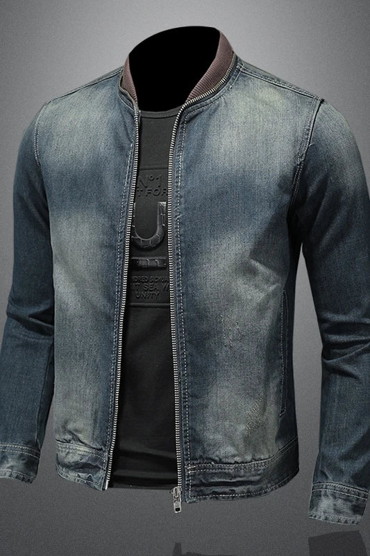 Veste zippée en denim élégante