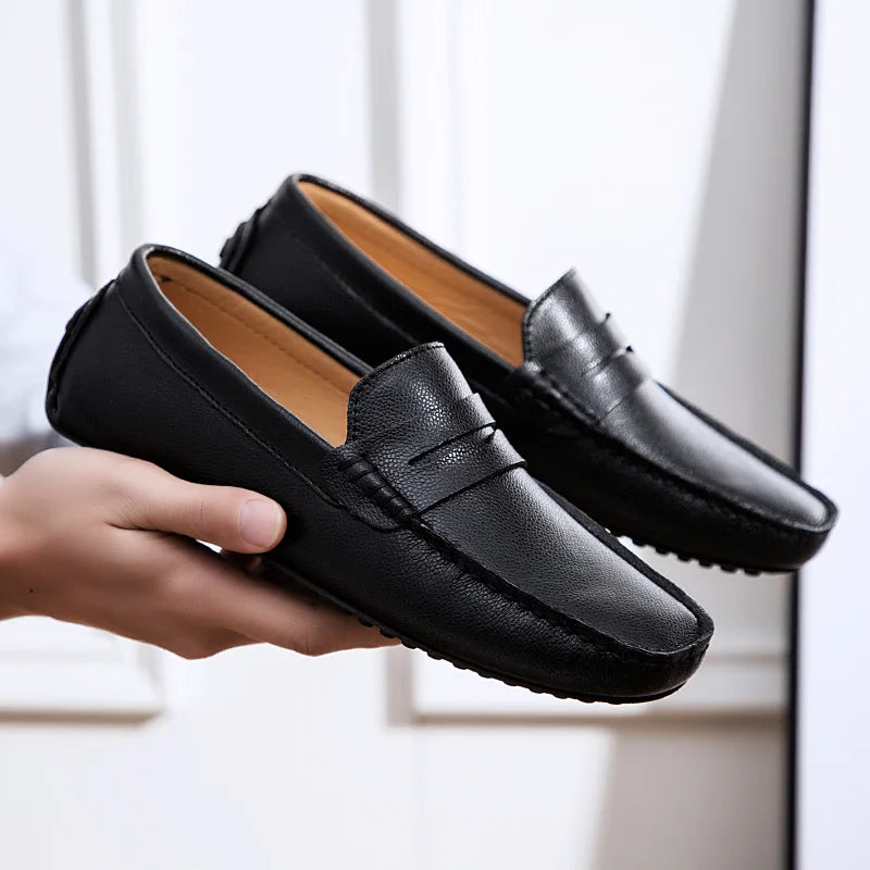 Mocassins d'été en cuir décontractés
