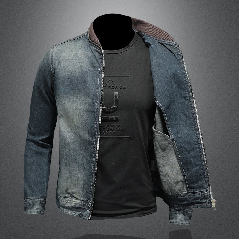 Veste zippée en denim élégante