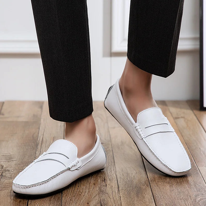 Mocassins d'été en cuir décontractés