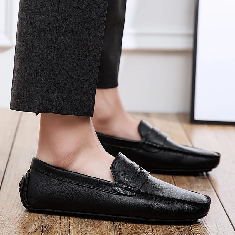 Mocassins d'été en cuir décontractés