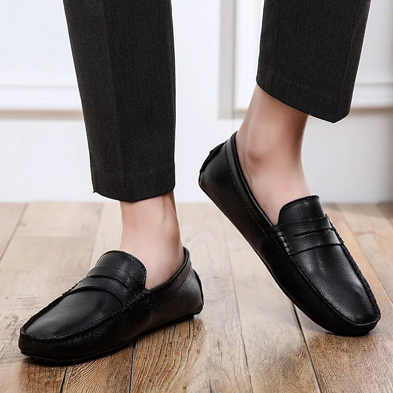 Mocassins d'été en cuir décontractés