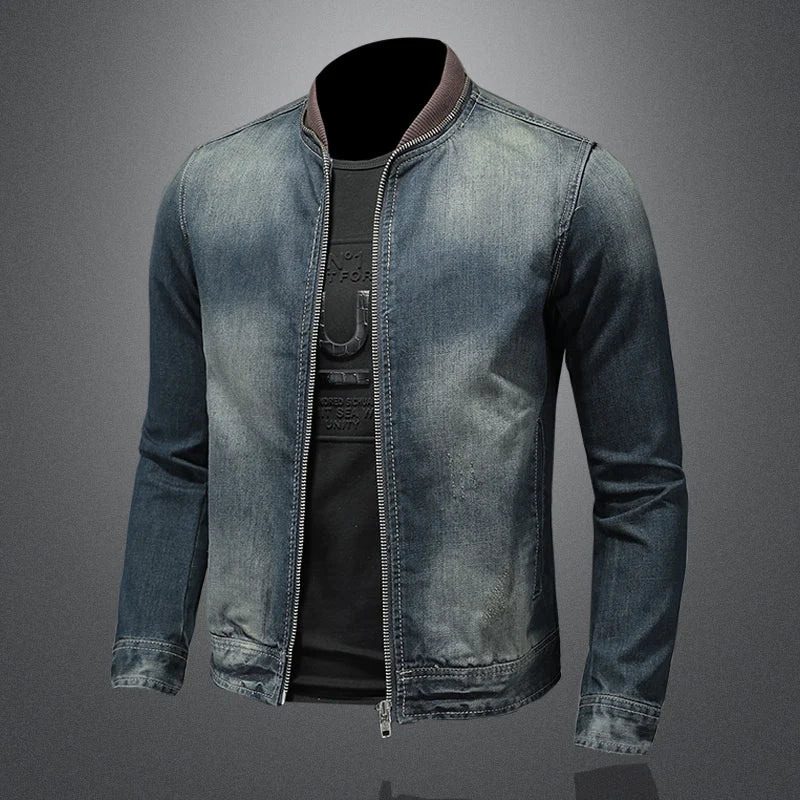 Veste zippée en denim élégante