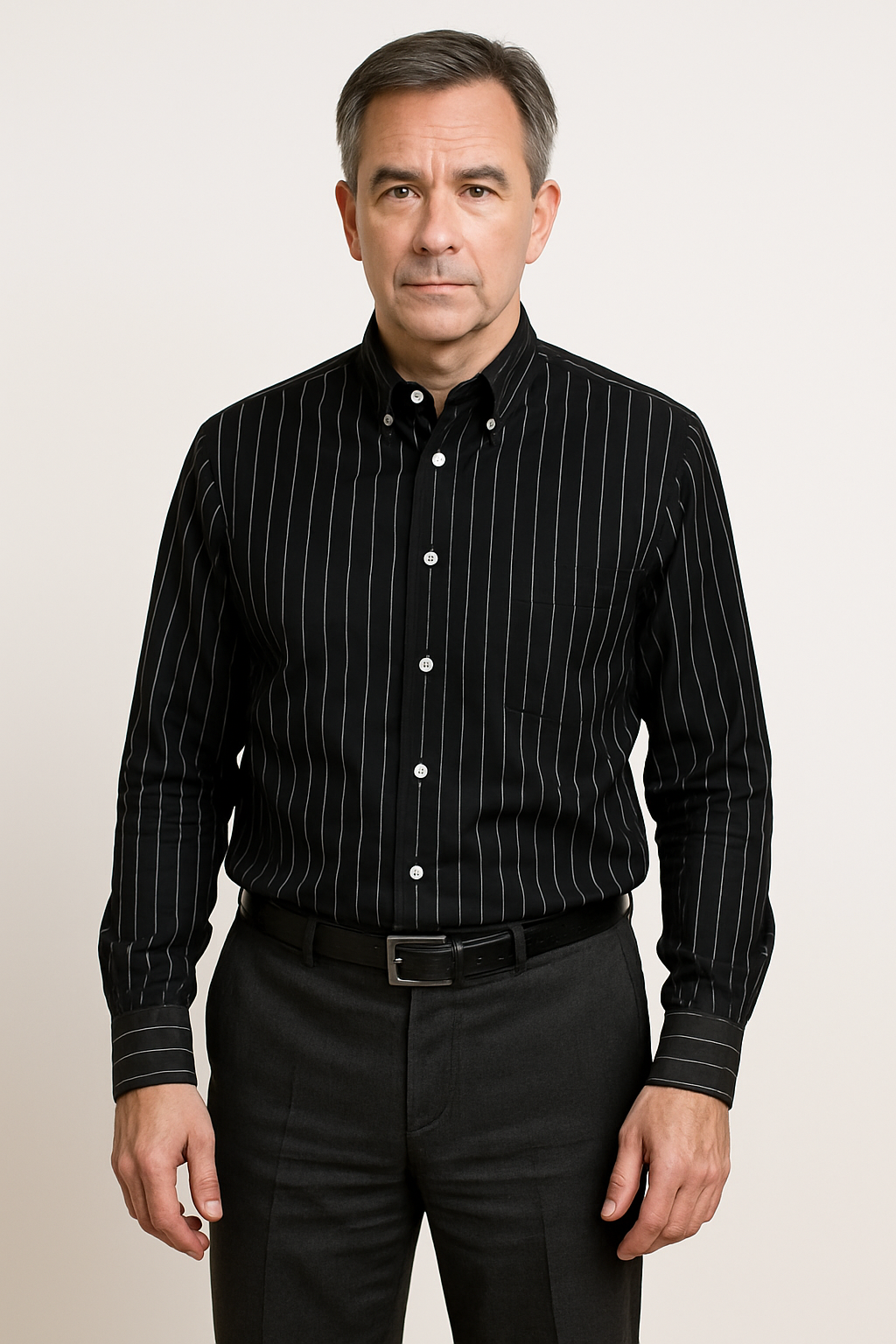Chemise élégante en coton rayé