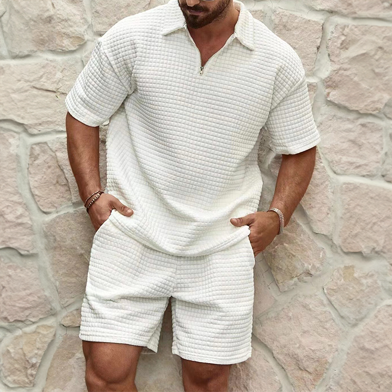 Ensemble en tricot gaufré