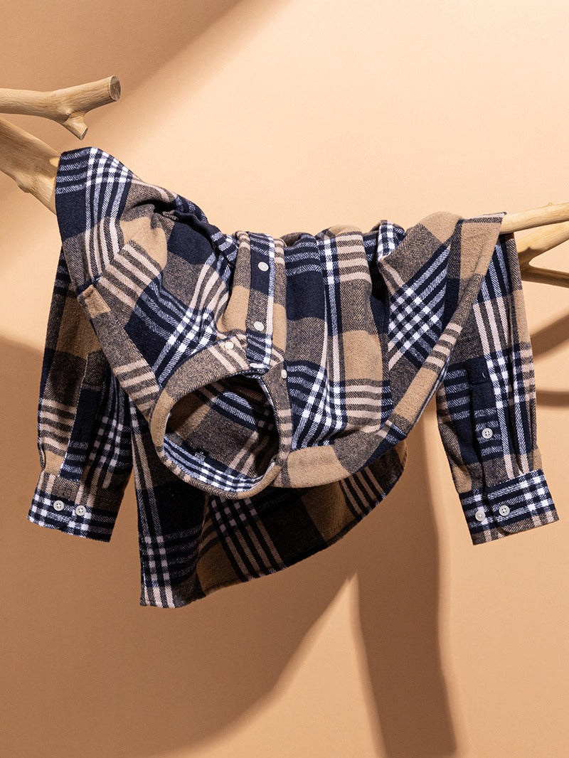 Chemise en coton à carreaux