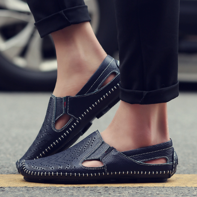 Sandales à lanières en cuir