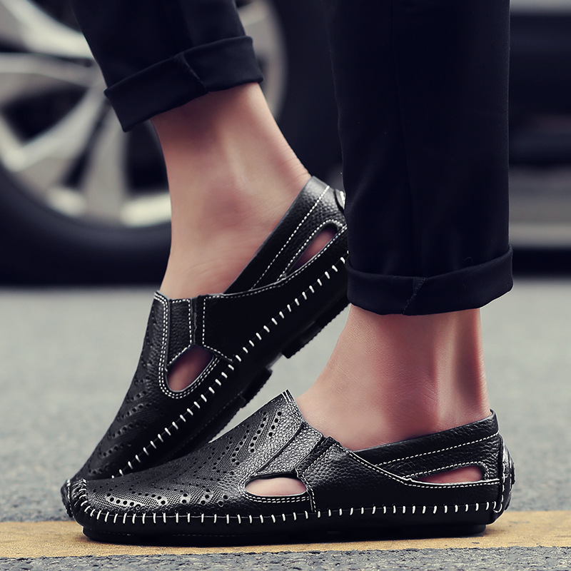 Sandales à lanières en cuir