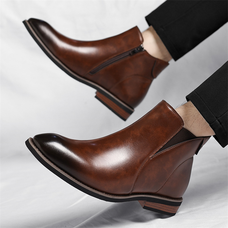 Élégantes bottines Chelsea en cuir