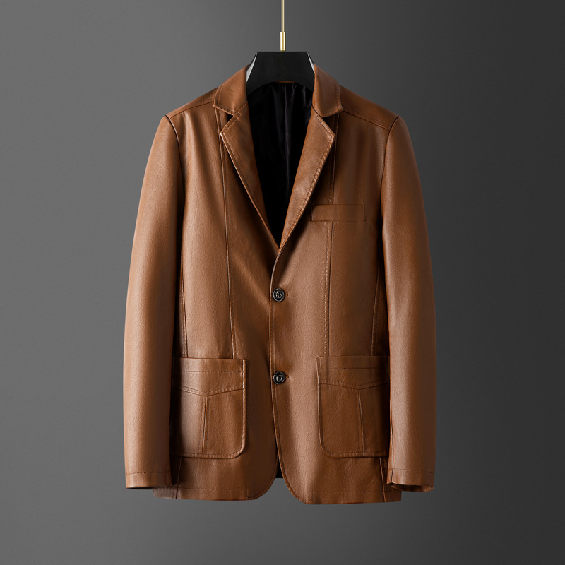 Blazer élégant en cuir pour hommes