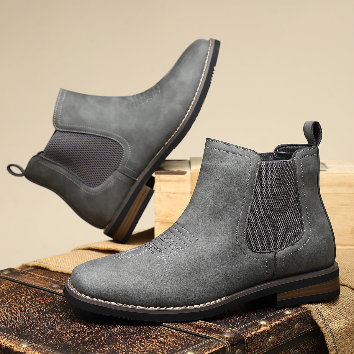 Bottes élégantes en cuir pour hommes