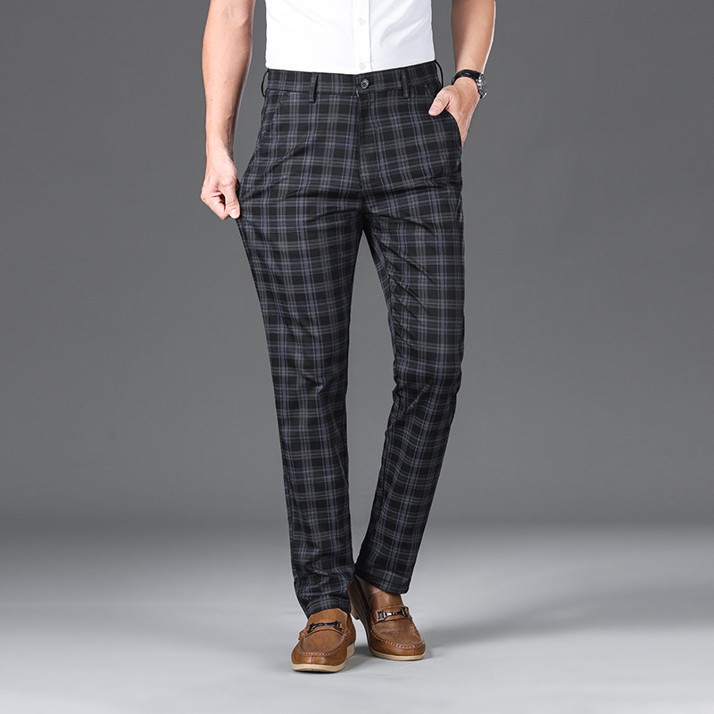 Pantalon d'affaires à carreaux