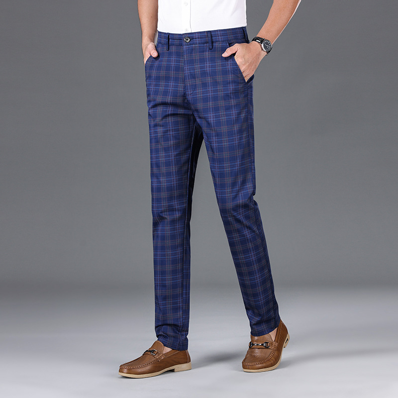 Pantalon d'affaires à carreaux