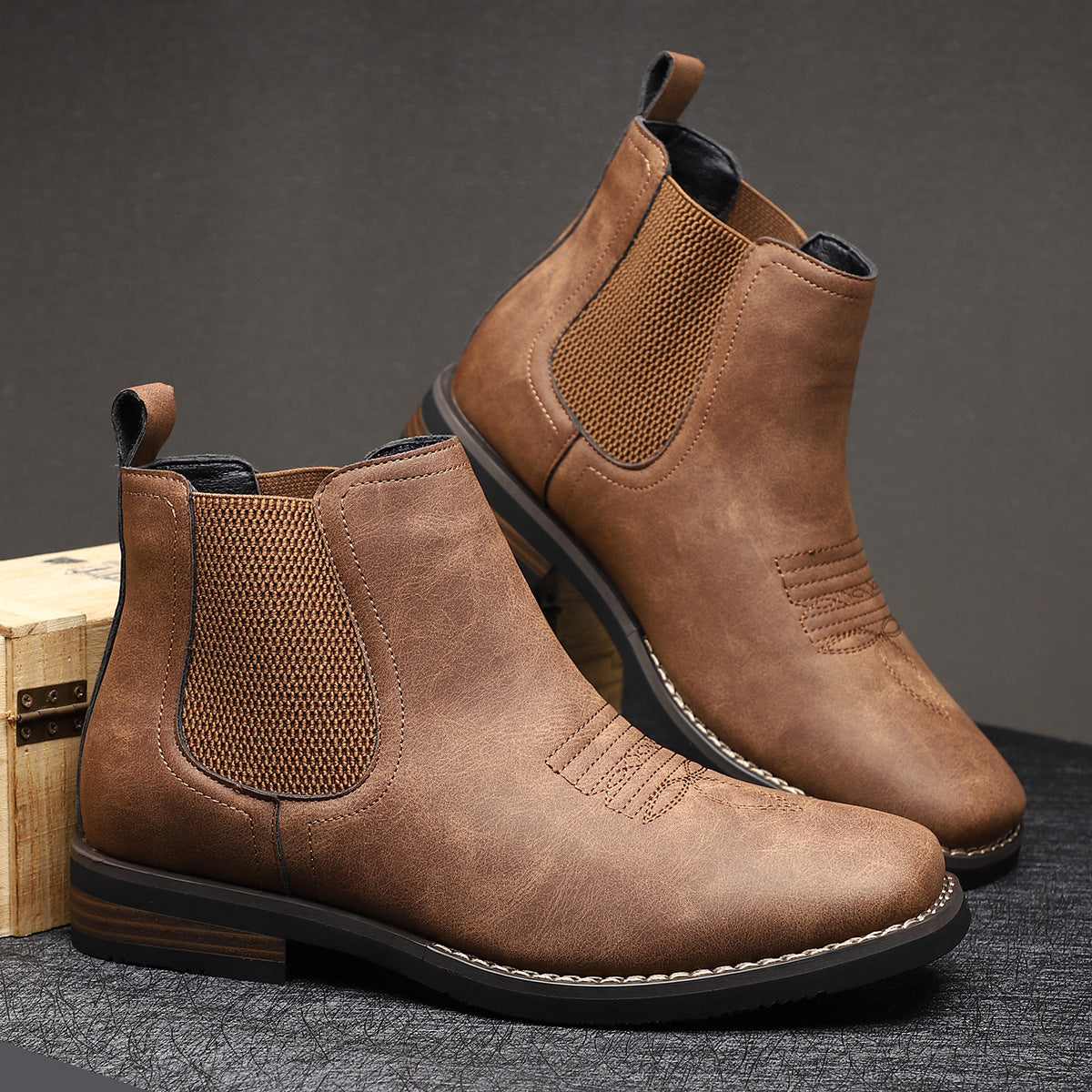 Bottes élégantes en cuir pour hommes