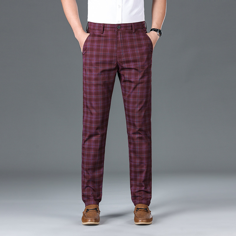 Pantalon d'affaires à carreaux