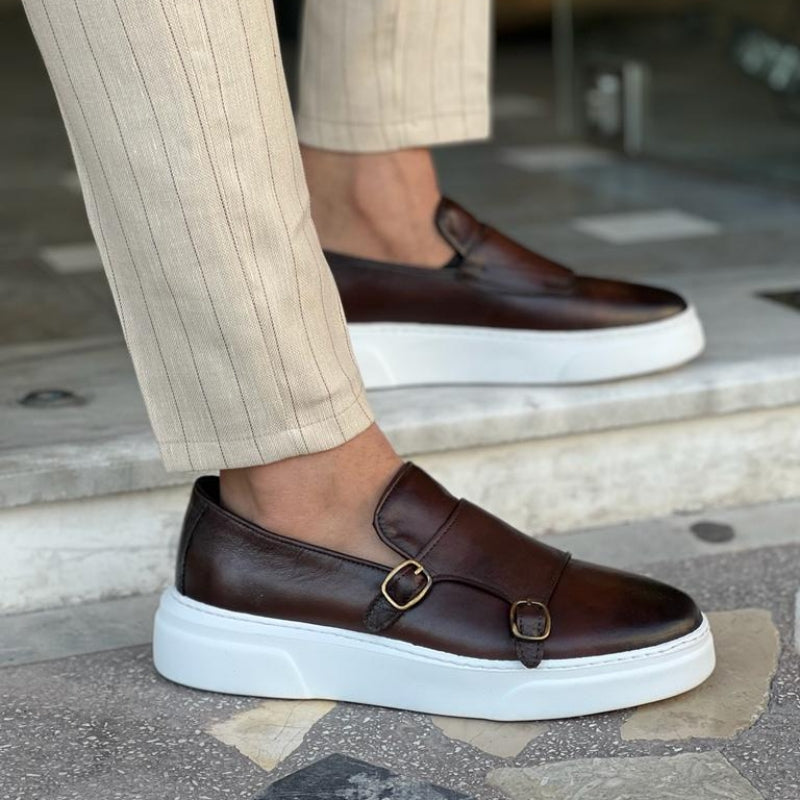 Mocassins en cuir à enfiler
