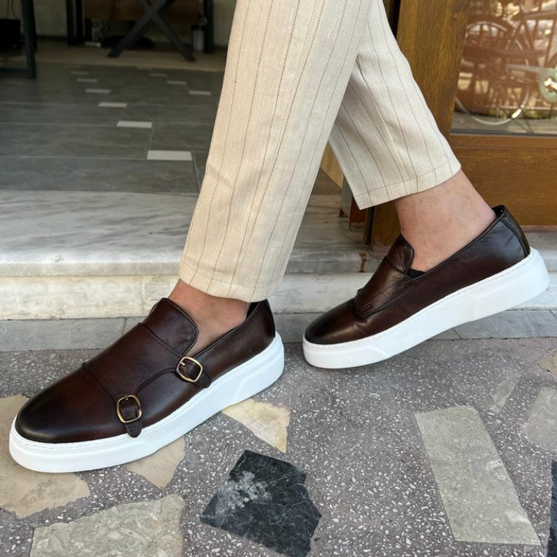Mocassins en cuir à enfiler