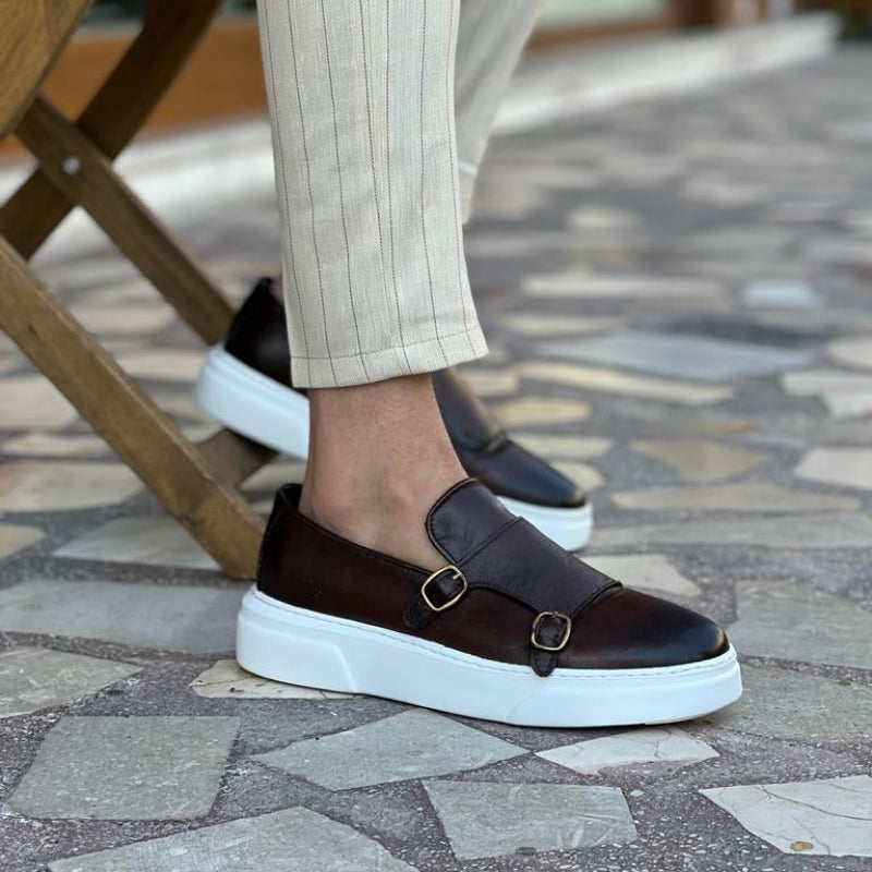 Mocassins en cuir à enfiler