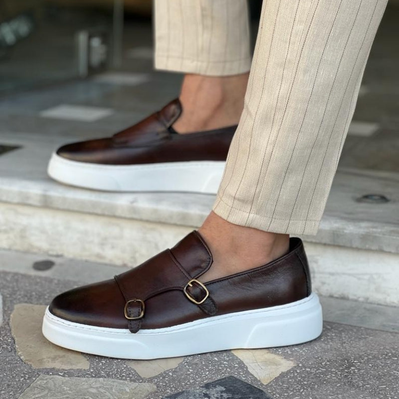 Mocassins en cuir à enfiler